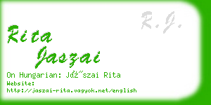 rita jaszai business card
